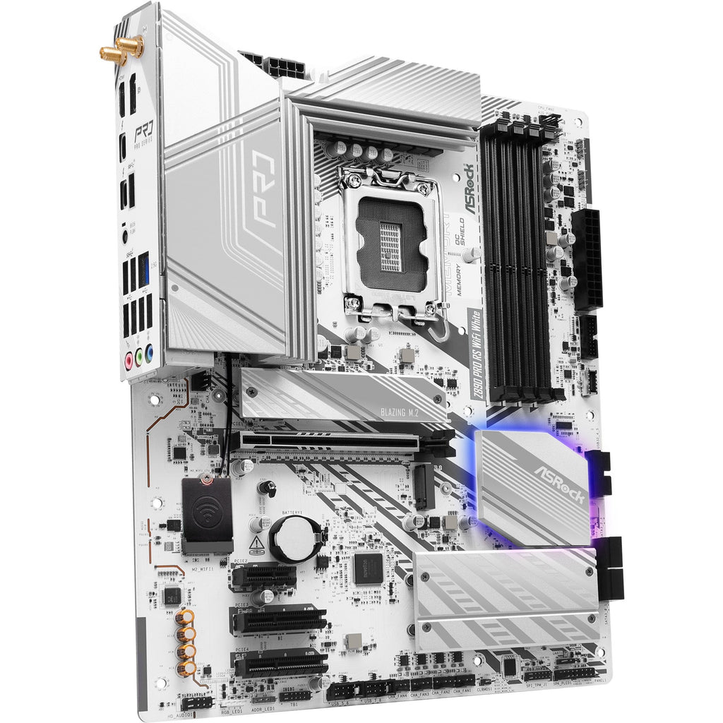Asrock z890 pro rs wifi white socket 1851 moederbord (wit, raid, 2.5 gb-lan, wi-fi 6e, bt, sound, atx)