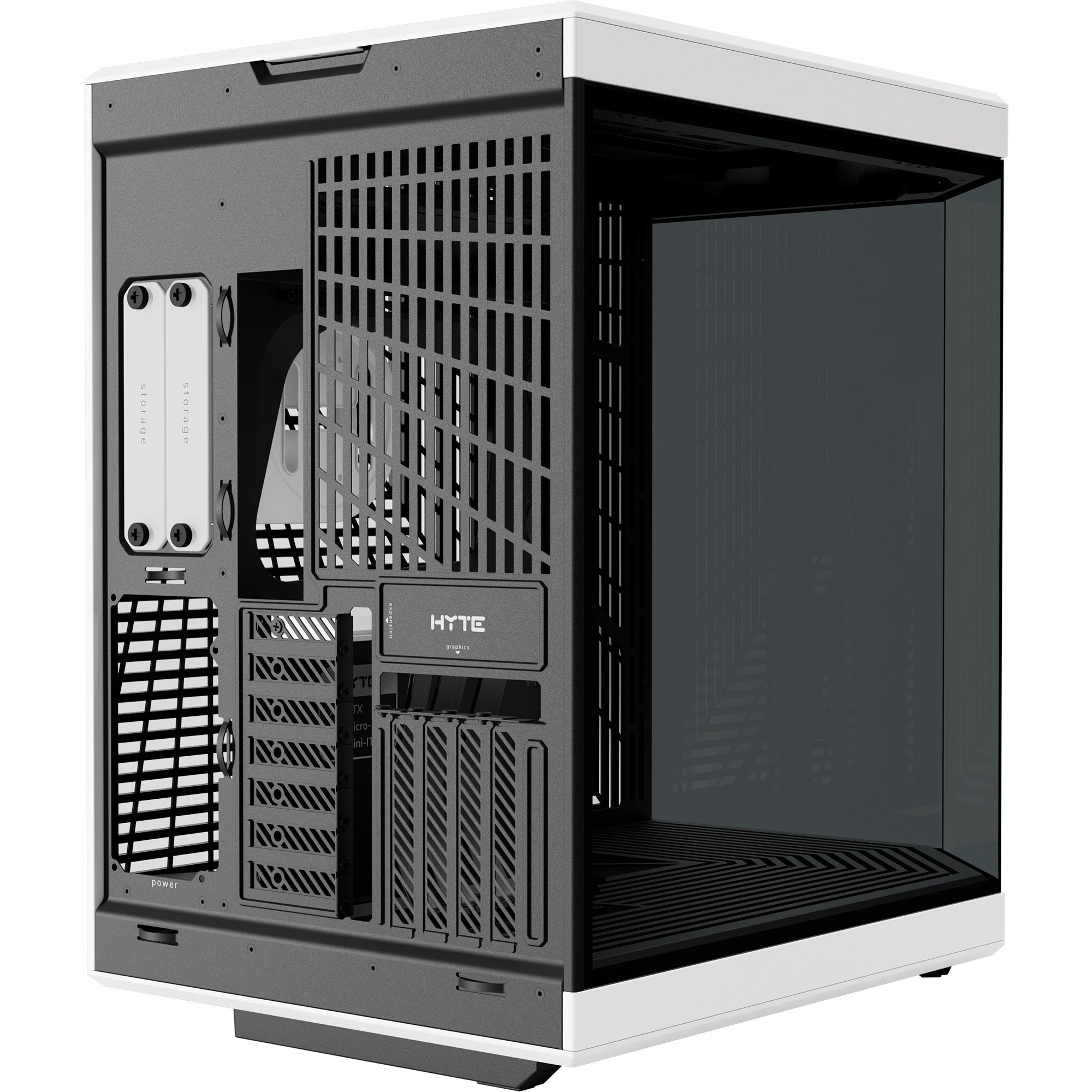 Hyte y70 midi tower behuizing (zwart wit | 2x usb-a | 1x usb-c | tempered glass)