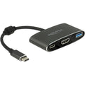 Delock usb-c male > hdmi female + usb-a + usb-c pd adapter (zwart, 0,2 meter, 4k 30hz)