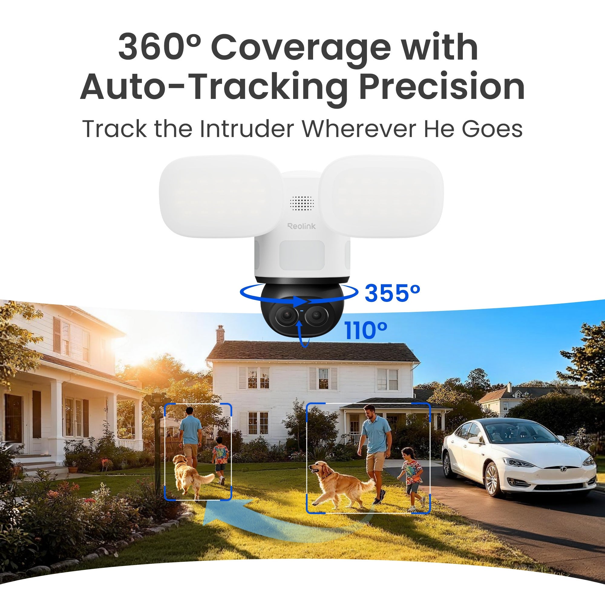 Reolink f850w trackflex floodlight wifi beveiligingscamera (wit, 4k, wifi)