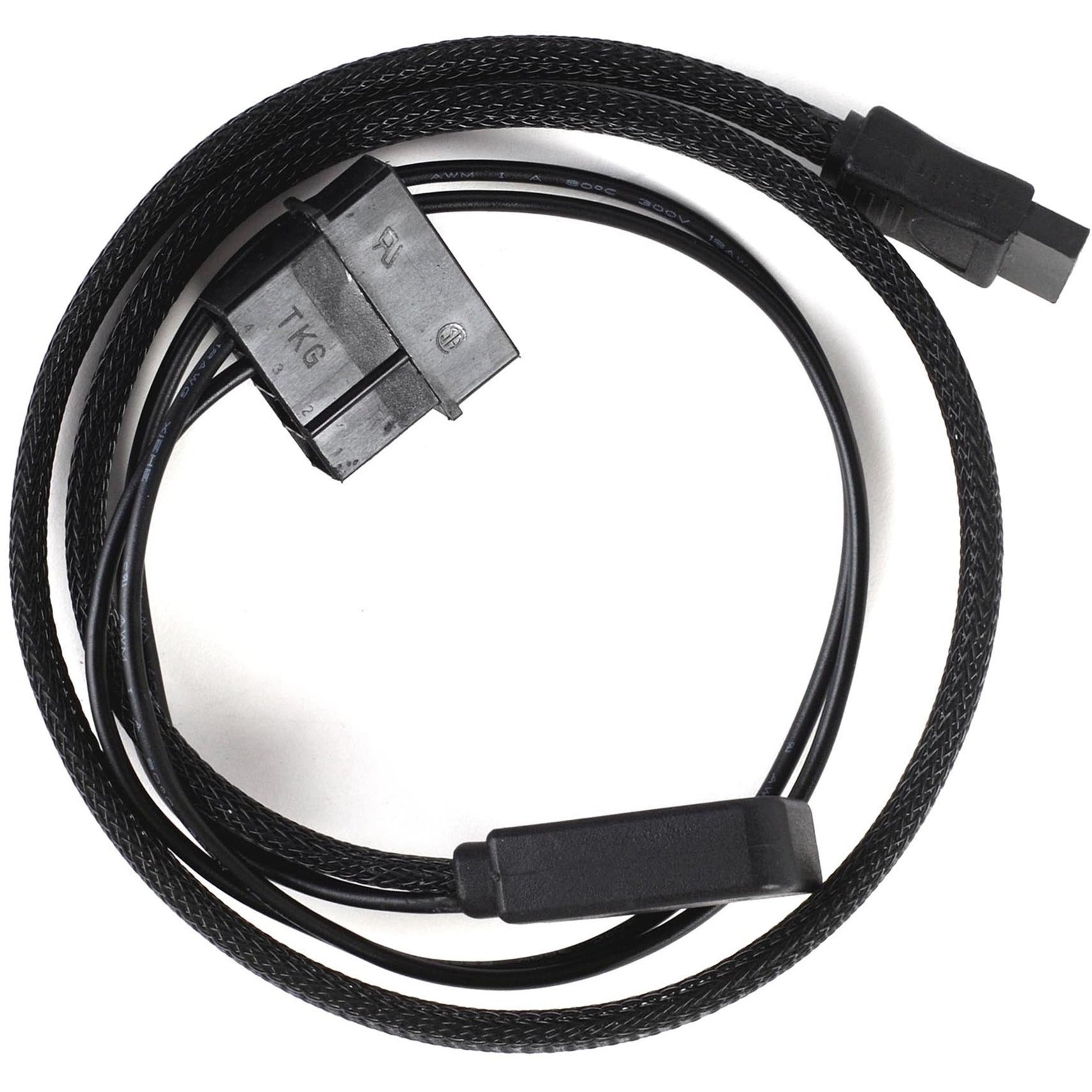 Silverstone slim sata 2-in-1 datakabel + stroomadapter (zwart, cp10)
