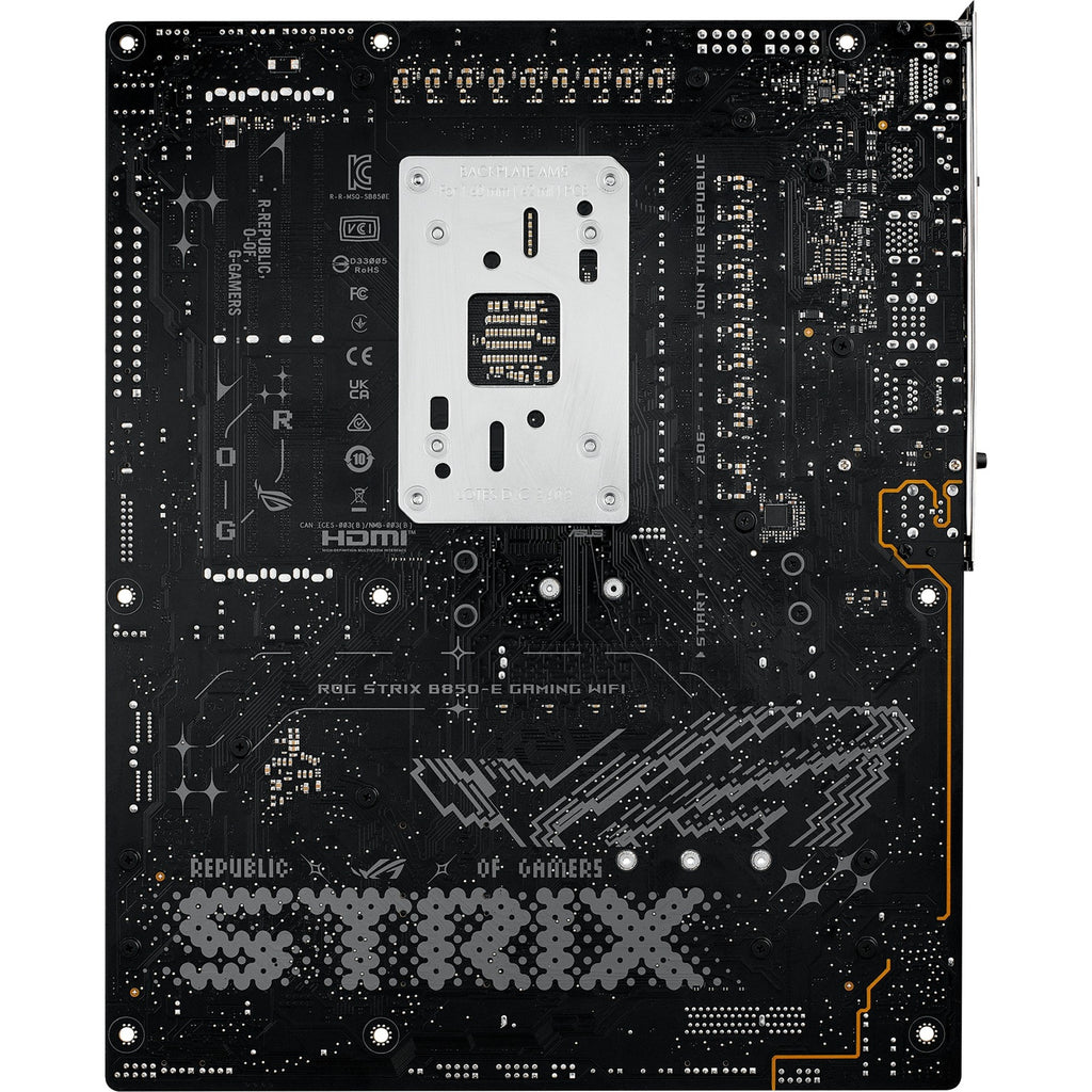 Asus rog strix b850-e gaming wifi socket am5 moederbord (zwart, raid, 5gb-lan, wi-fi 7, bt, sound, atx)