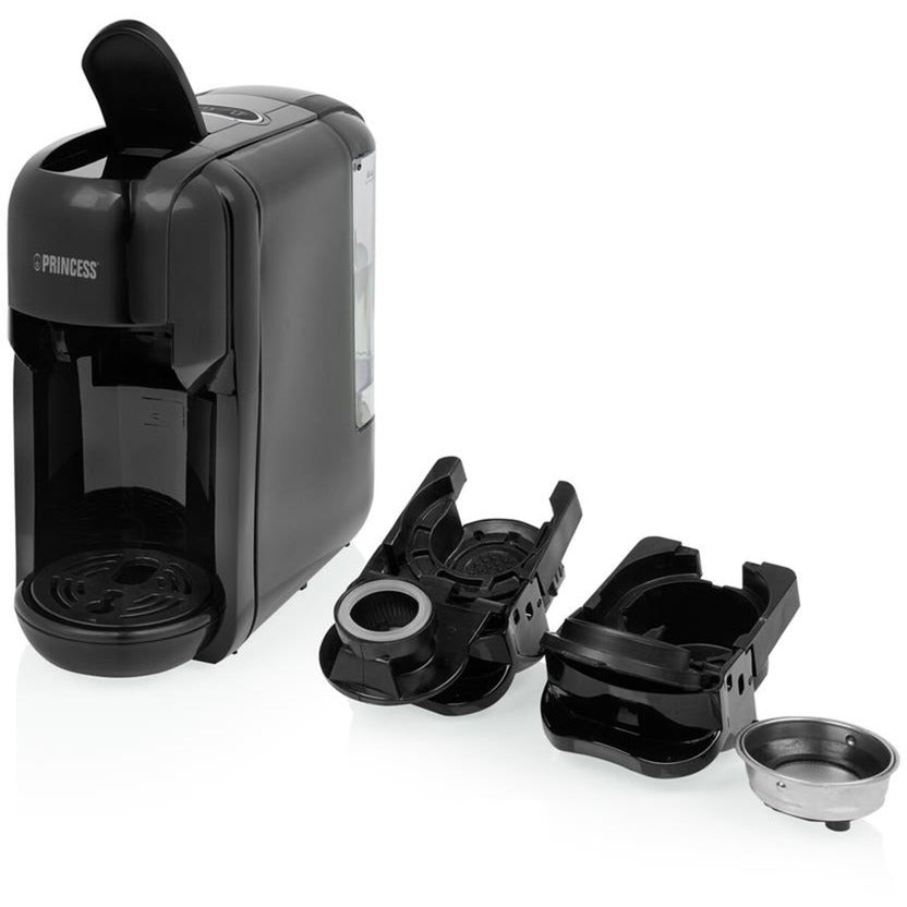 Princess multi capsule koffiemachine 3-in-1 capsule machine (zwart, nespresso, dolce gusto, e.s.e.)