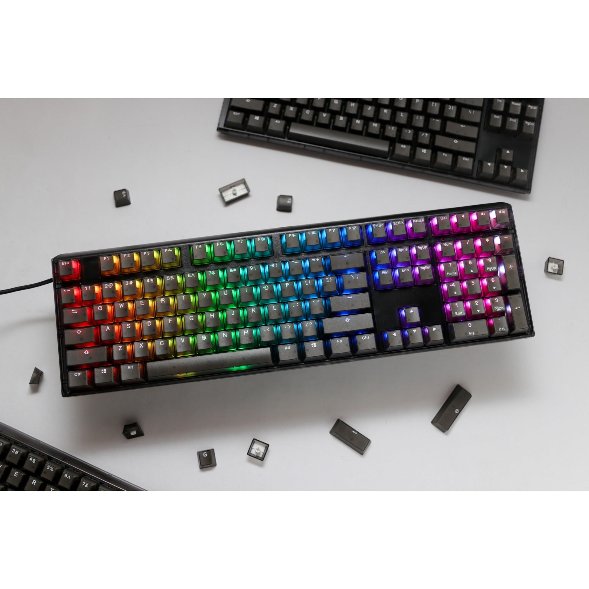 Ducky one 3 aura rgb mechanisch toetsenbord (zwart, us lay-out (qwerty), cherry mx brown, 100%, abs double shot, hot swap)