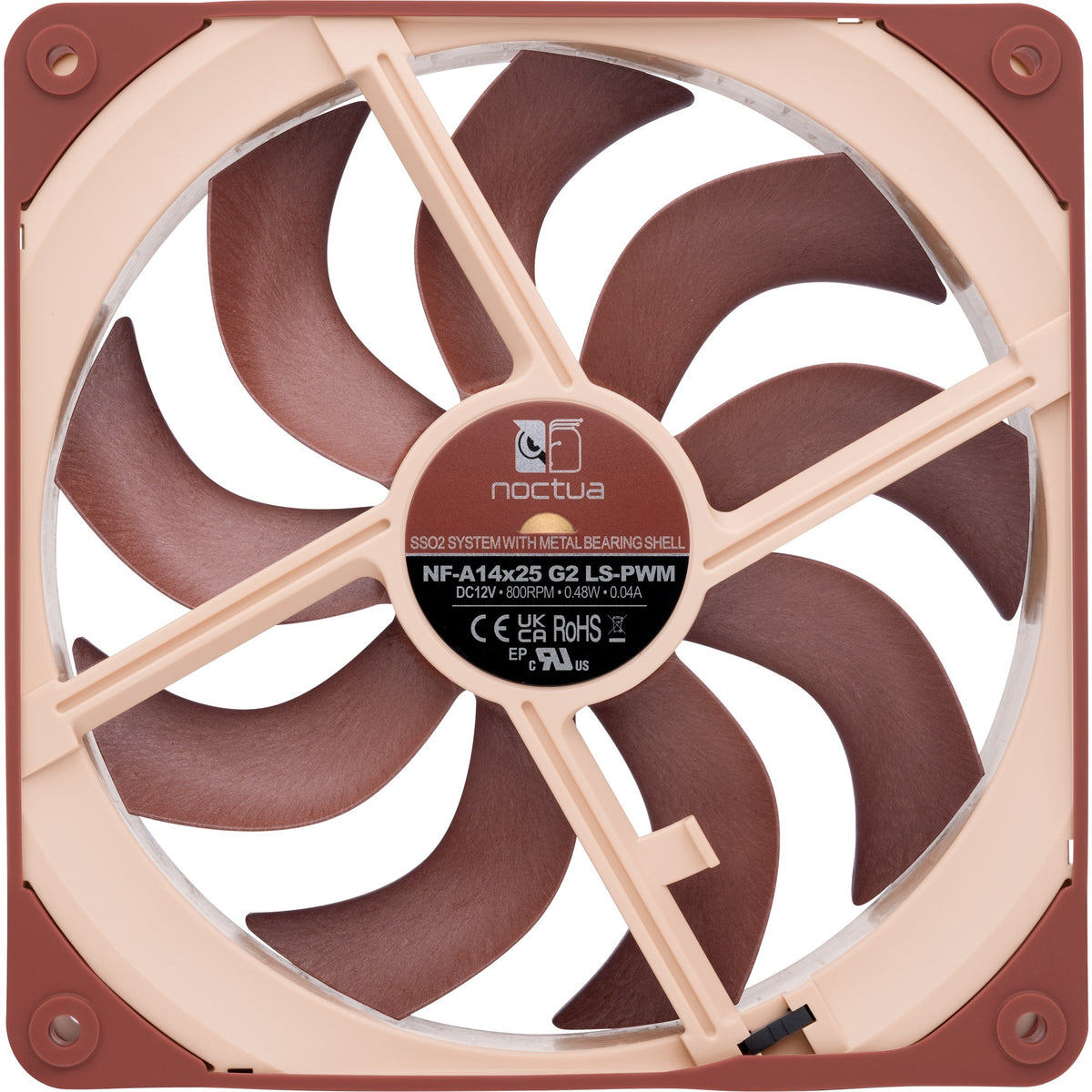 Noctua nf-a14x25 g2 ls-pwm case fan (bruin beige, 140 x 140 x 25 mm)