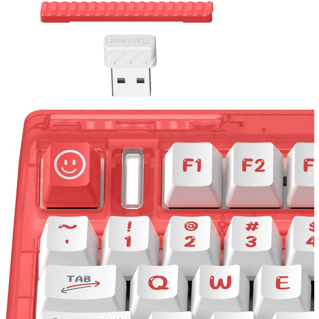 Iqunix og80 joy vendor wireless mechanical keyboard (rood, us lay-out (qwerty), cherry mx silent red, 80% (tkl), rgb leds, hot-swappable, pbt, 2.4ghz | bluetooth 5.1 | usb-c)