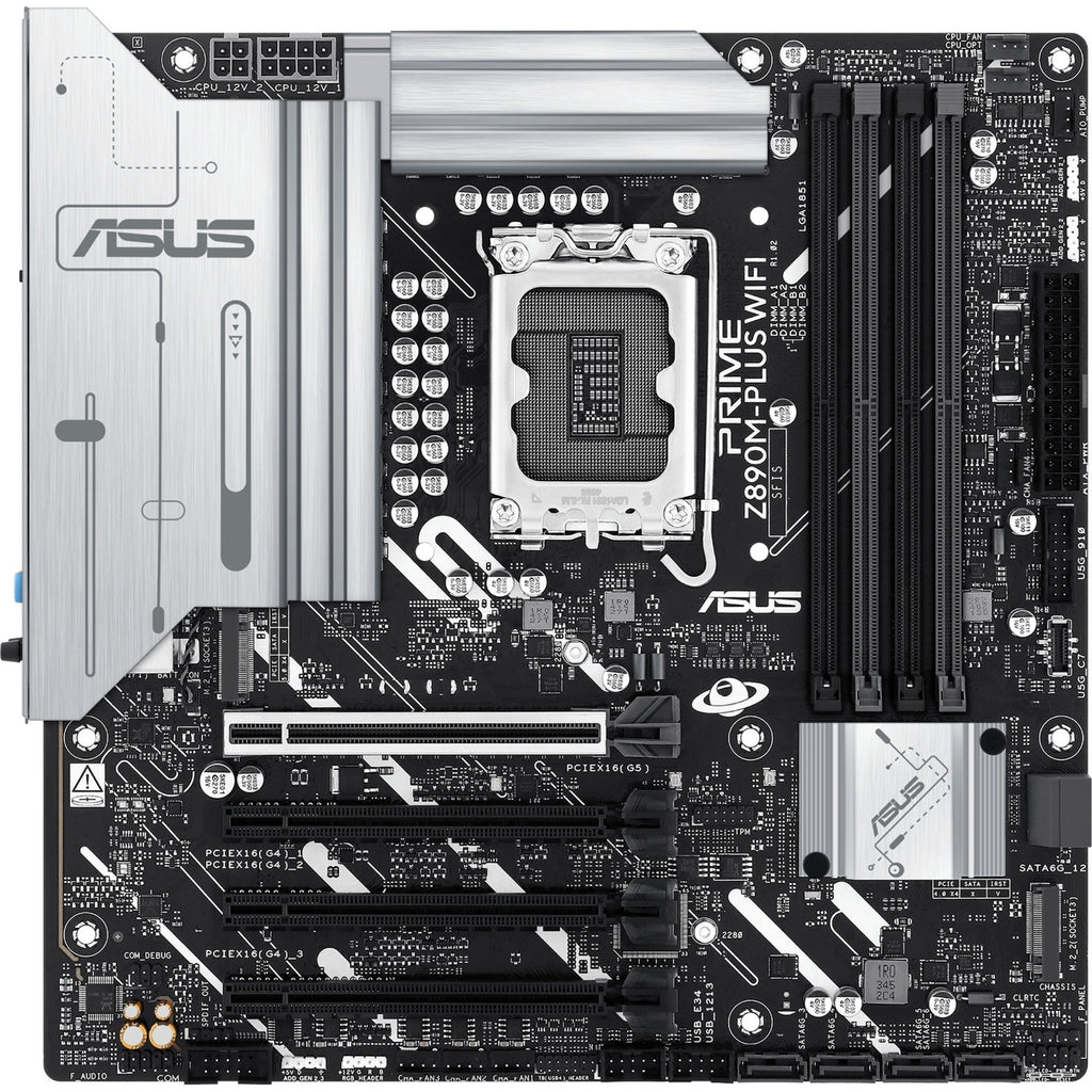 Asus prime z890m-plus wifi socket 1851 moederbord (raid, 2.5gb-lan, wi-fi 7, bt, sound, µatx)