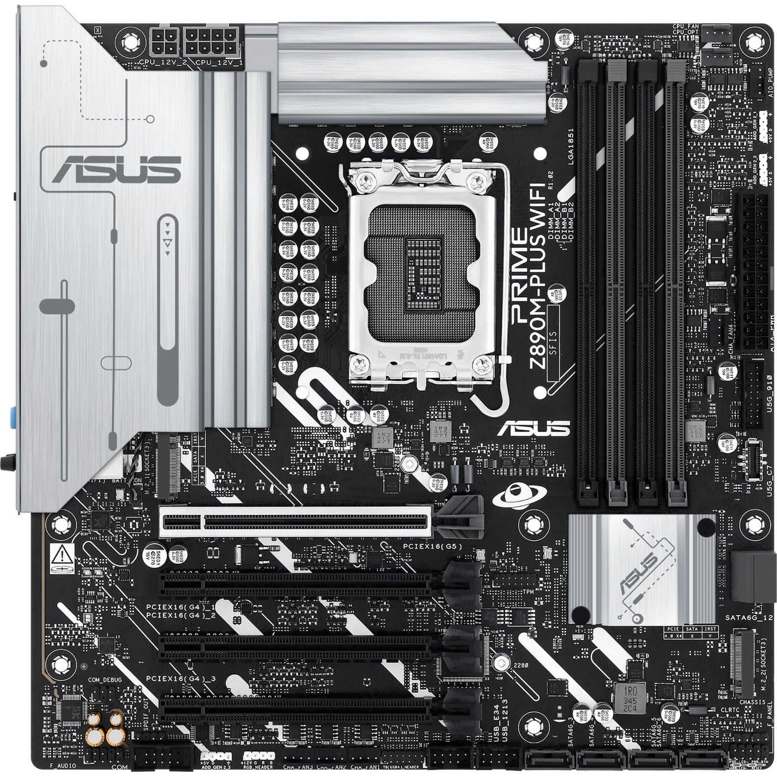 Asus prime z890m-plus wifi socket 1851 moederbord (raid, 2.5gb-lan, wi-fi 7, bt, sound, µatx)