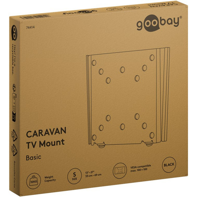 Goobay tv wall mount caravan fixed (s), 13 to 27 inch wandmontage (zwart)
