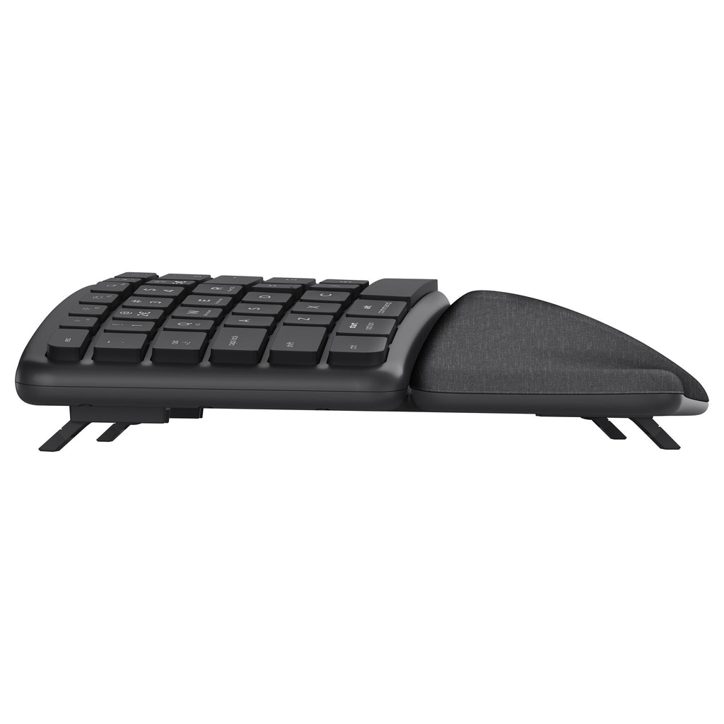 Trust keyra ergonomisch draadloos toetsenbord (zwart, us lay-out (qwerty), 100%, 2.4 ghz usb | bluetooth)