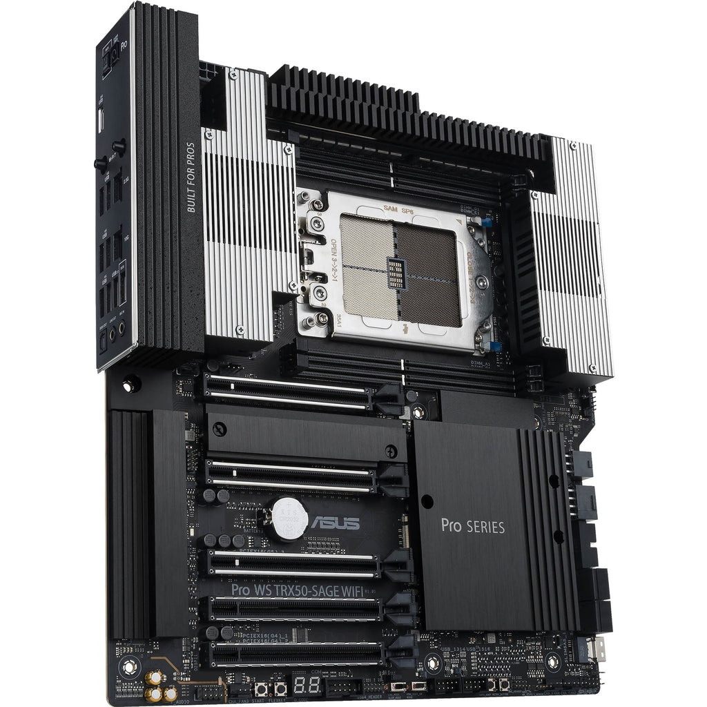 Asus pro ws trx50-sage wifi socket str5 moederbord (zwart grijs, raid, 10gb-lan, 2.5gb-lan, wi-fi 7, bt, sound, ceb)