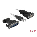 Delock adapter usb 2.0 type-a > 1 x serial db9 rs-232 + adapter db25 (1.8 meter)