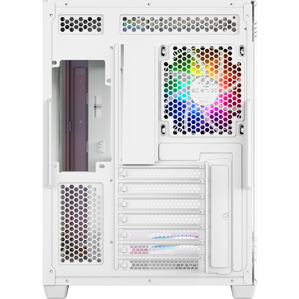 Xyz pc gear tesseract x midi tower behuizing (wit | 2x usb-a | 1x usb-c | tempered glass)