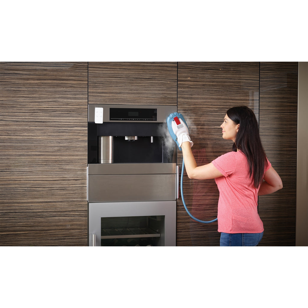 Black+decker 1600w steam-mop bhsm1615dam-qs stoomreiniger (wit blauw, incl. steamitt, deltavoet en 17 accessoires)