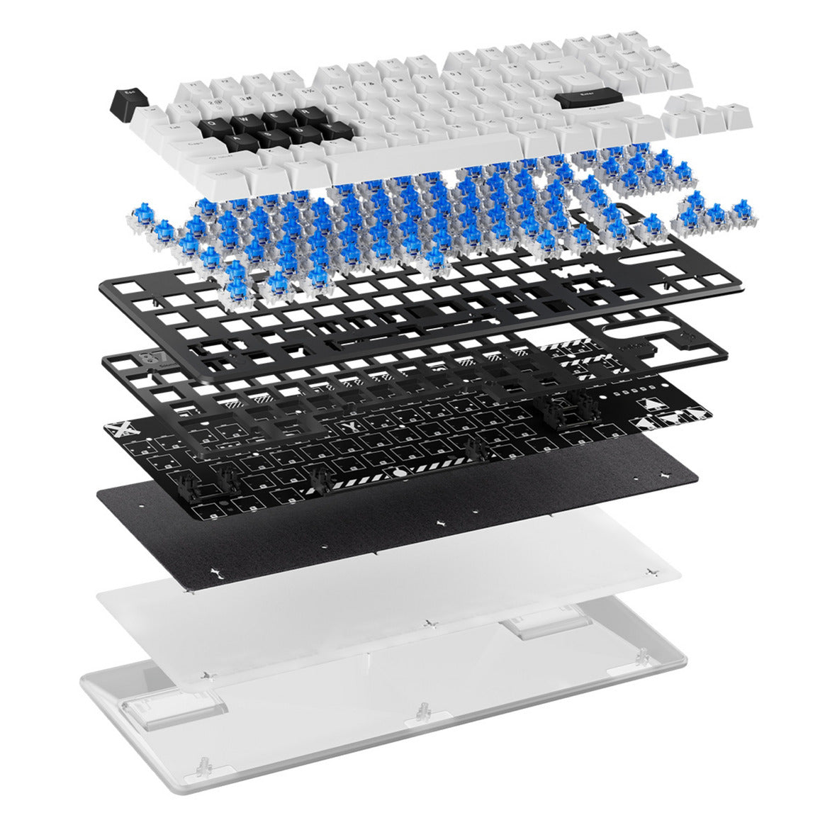 Pulsar pcmk 2he tkl mechanical gaming keyboard (wit, us lay-out (qwerty), 80% (tkl), rgb, pbt double-shot keycaps, hot-swap)