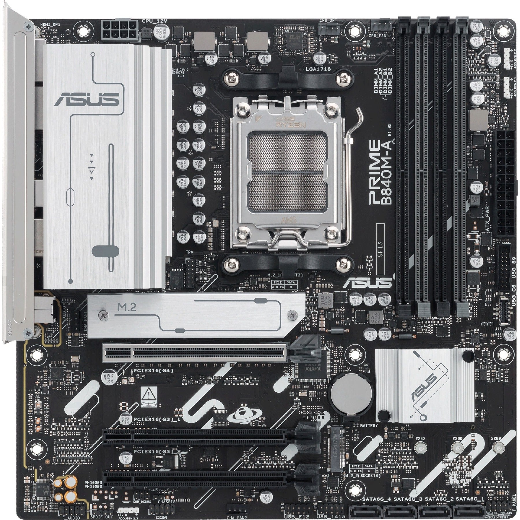 Asus prime b840m-a-csm socket am5 moederbord ( 2,5gb-lan, sound, µatx)