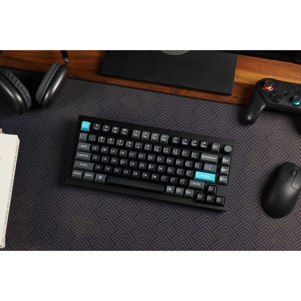Keychron q1 ultra-m4 8k wireless custom mechanical keyboard (zwart, us lay-out (qwerty), silk pom banana, 75%, rgb, hot swap, 8k, 2.4 ghz | bluetooth 5.2 | usb-c)