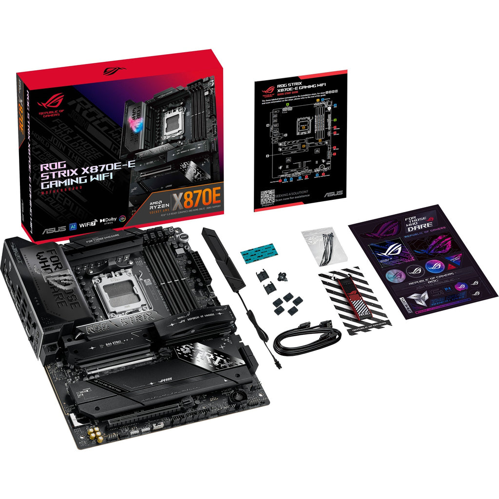 Asus rog strix x870e-e gaming wifi socket am5 moederbord (5 gb-lan, wi-fi 7, bt, sound, atx)
