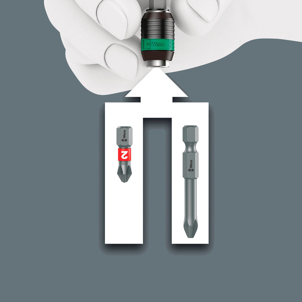 Wera kraftform kompakt 838 ra-r m imperial set 1 bitset (zwart groen, 15‑delig)