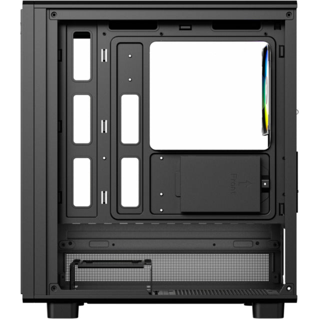 Xyz pc gear atom midi tower behuizing (zwart | 2x usb-a | 1x usb-c | tempered glass)