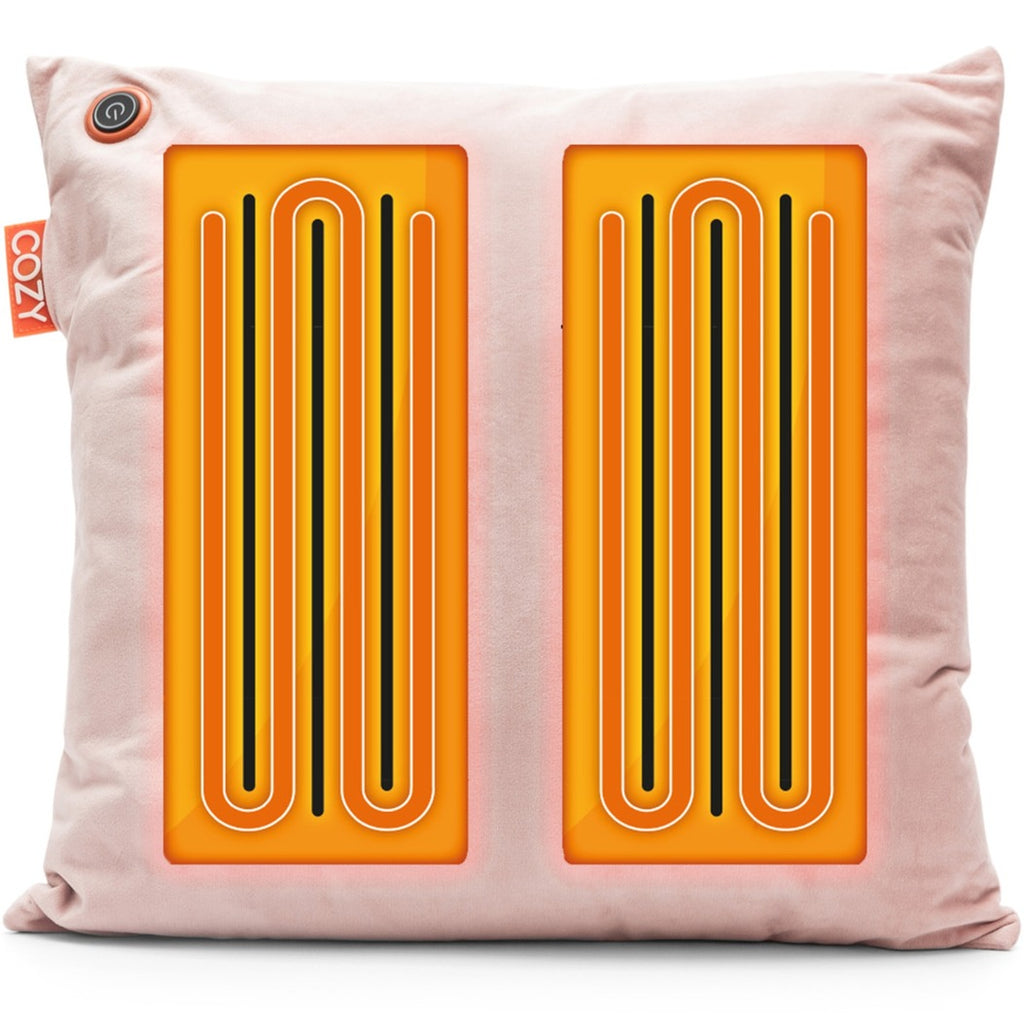 Cozy una velvet 45 x 45 cm draadloos warmtekussen (lichtroze, powerbank 5000 mah)