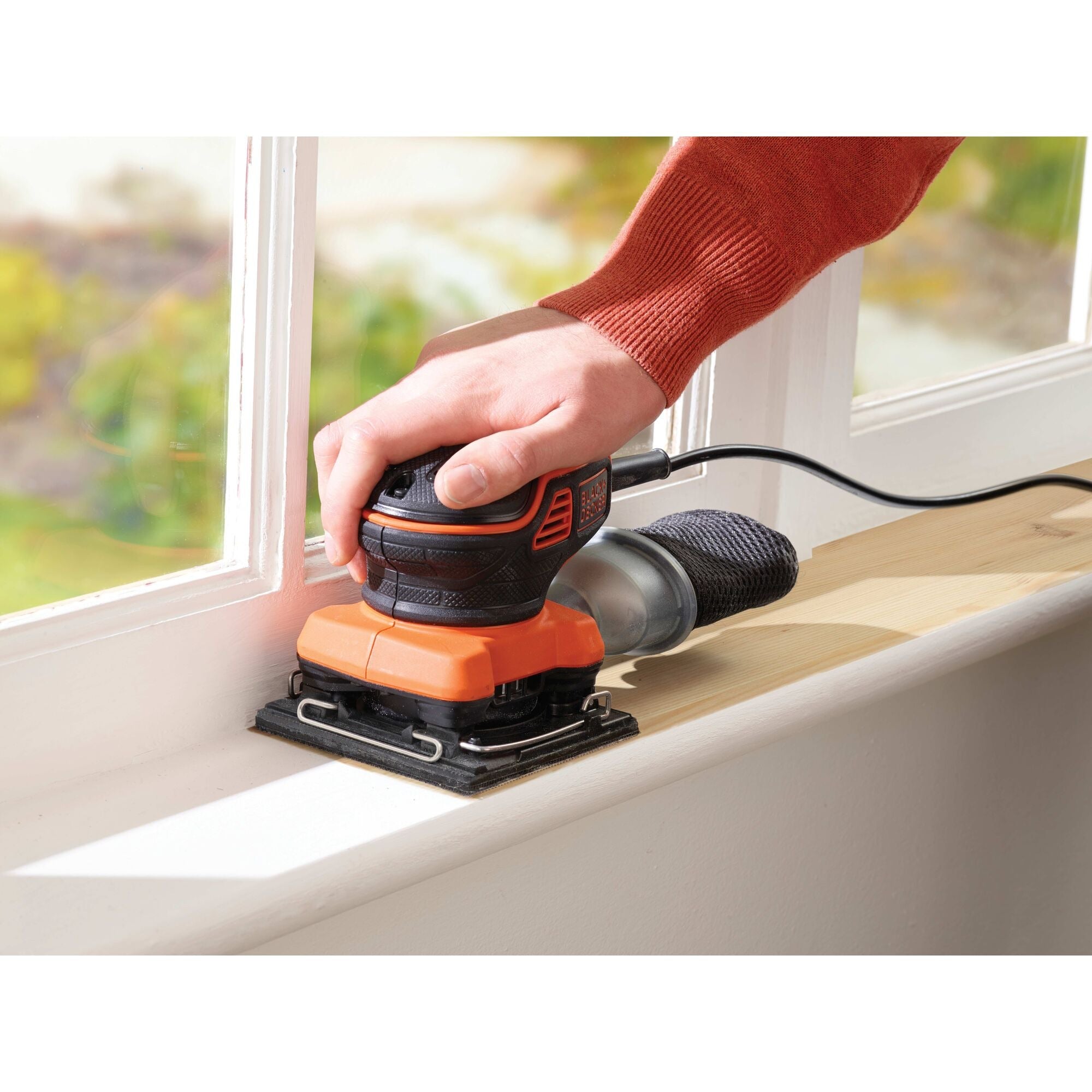 Black+decker 220w 1 4 vel schuurmachine met handpalmschakelaar ka450-qs vlakschuurmachine (oranje zwart)