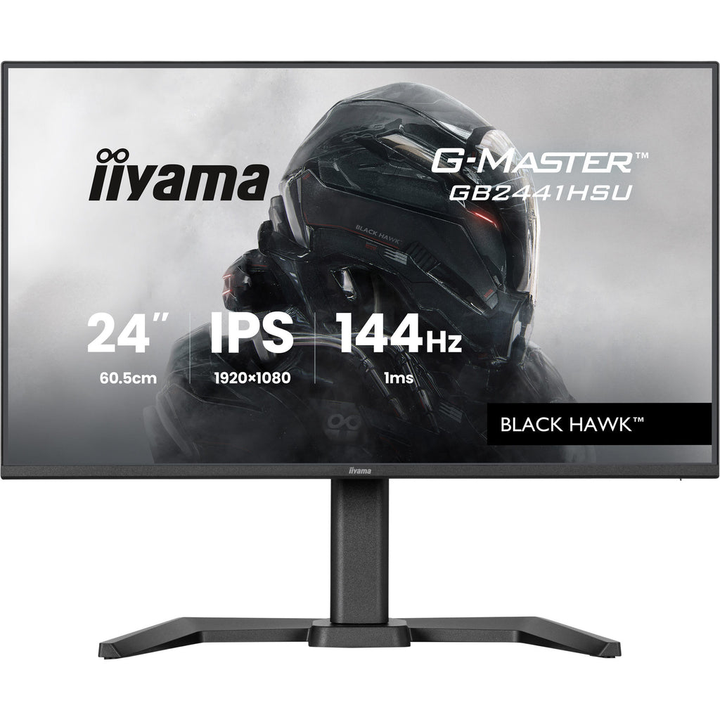 Iiyama g-master black hawk gb2441hsu-b1 23.8 gaming monitor (zwart, hdmi, displayport, 2x usb-a, usb-b, 144 hz)