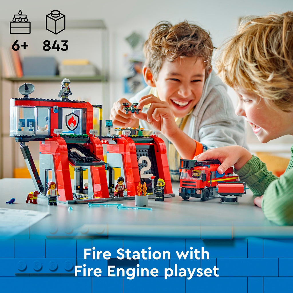 LEGO City 60414 Feuerwache und Feuerwehrauto