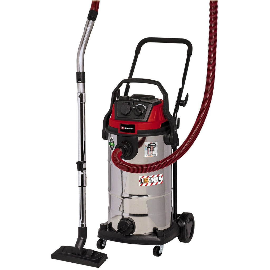 Einhell te-vc 2340 sacl nat- en droogzuiger (bourgondisch rood roestvrij staal)