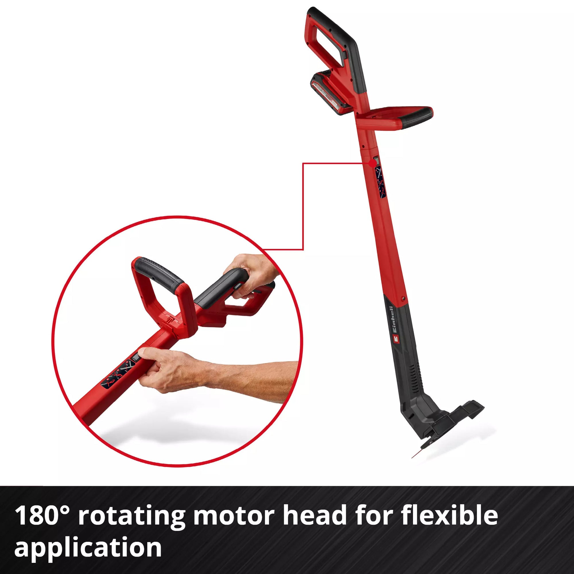 Einhell accu grastrimmer gc-ct 18 2411 li p-solo (rood zwart, accu en oplader niet inbegrepen)