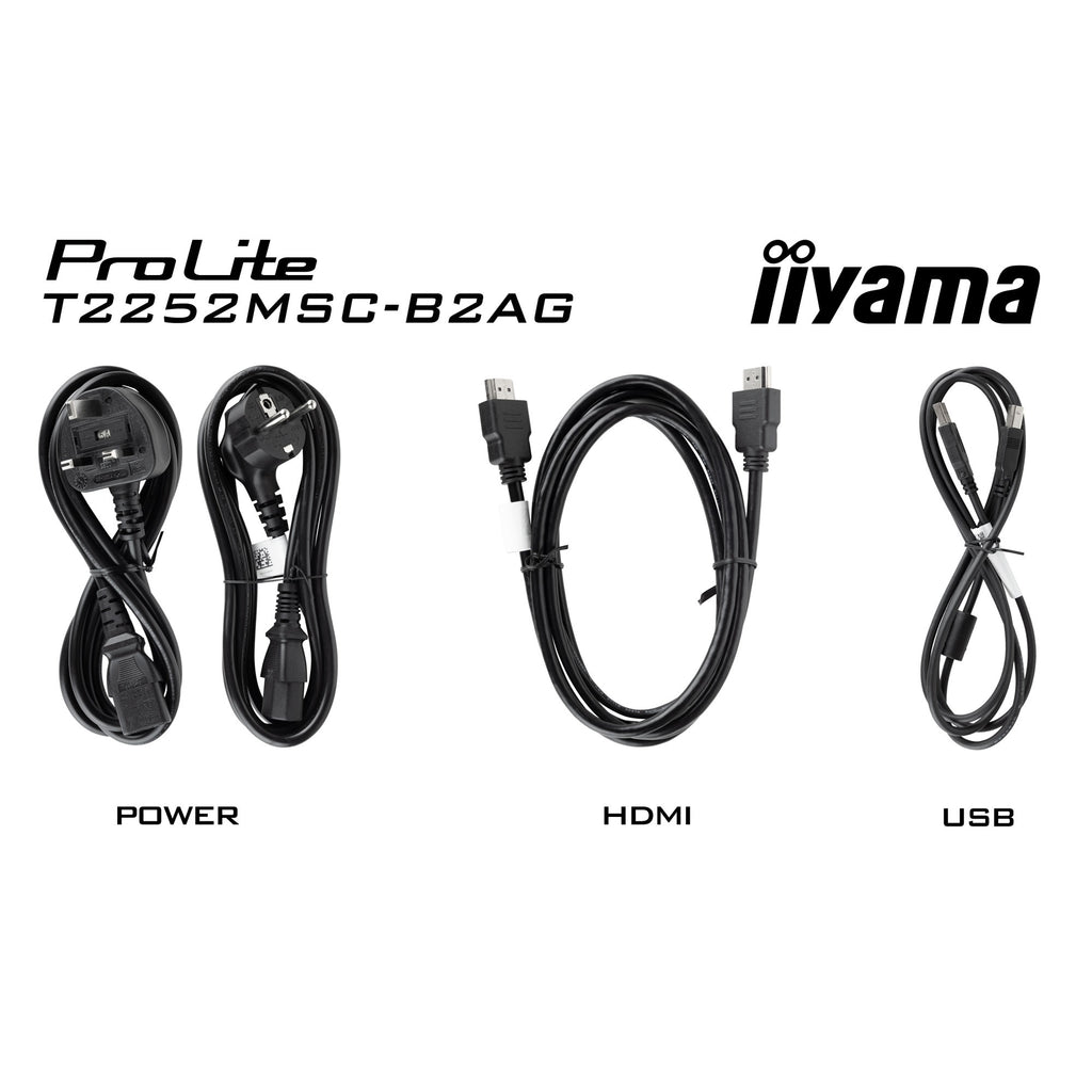 Iiyama prolite t2252msc-b2ag 21.5 touchscreen monitor (zwart, hdmi, displayport, 2x usb-a, usb-b)