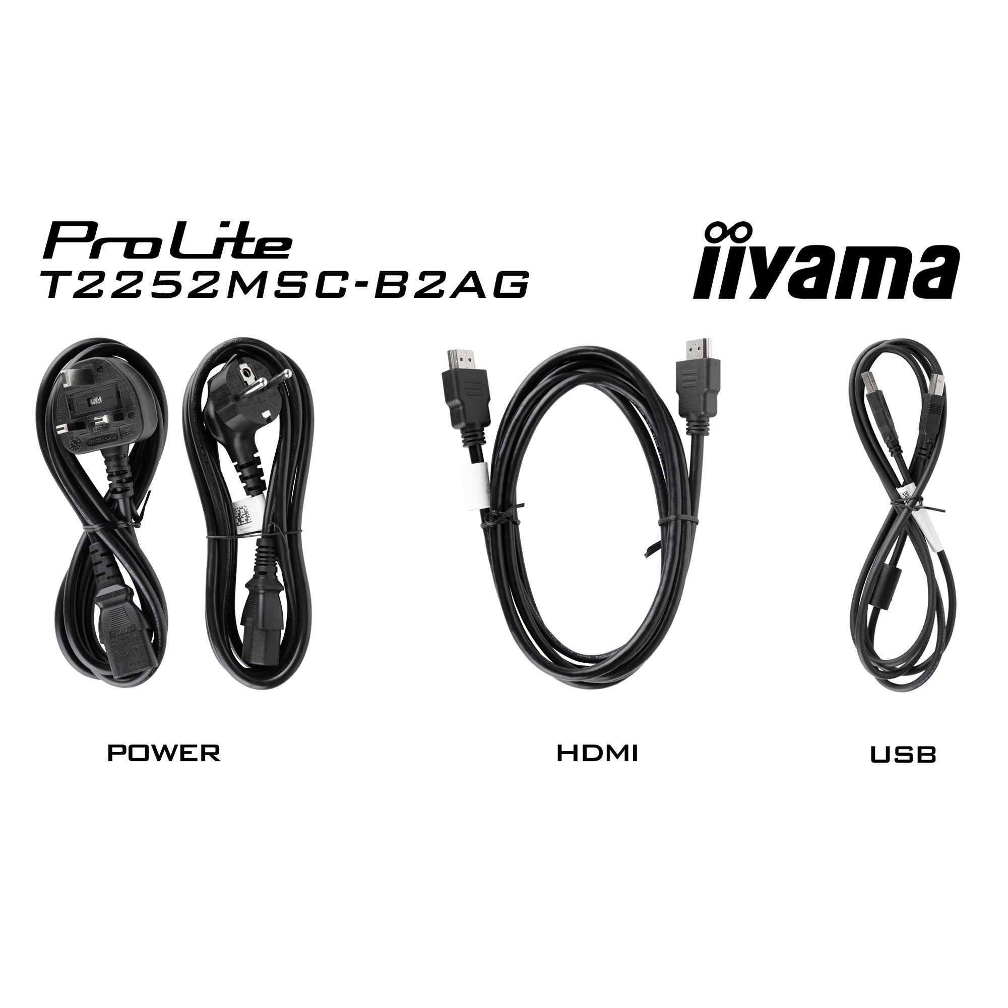 Iiyama prolite t2252msc-b2ag 21.5 touchscreen monitor (zwart, hdmi, displayport, 2x usb-a, usb-b)