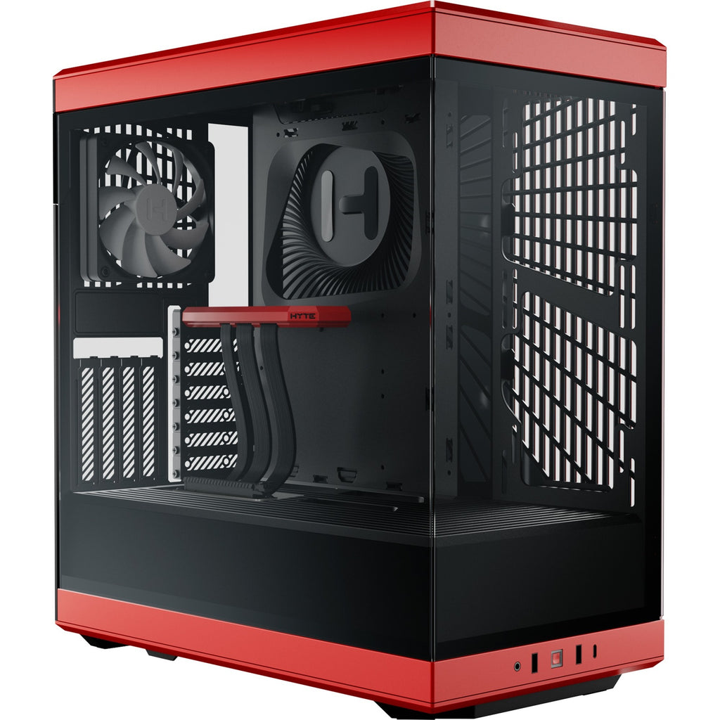 Hyte y40 midi tower behuizing (rood zwart | 2x usb-a | 1x usb-c | tempered glass)