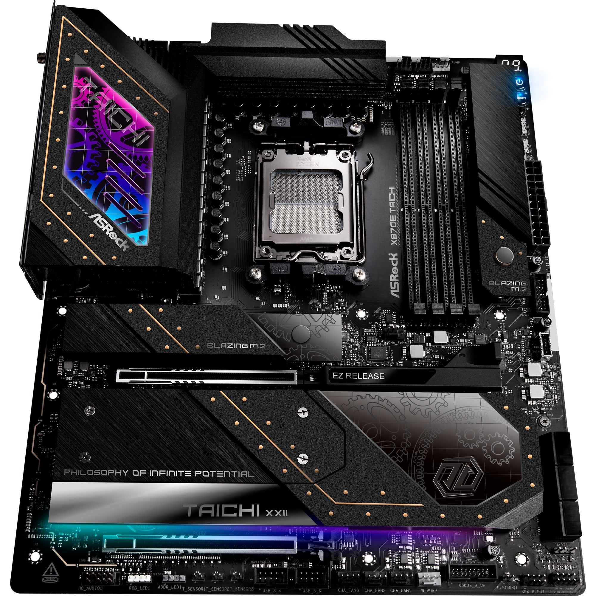 Asrock x870e taichi socket am5 moederbord (raid, 5 gb-lan, wi-fi 7, bt, e-atx)