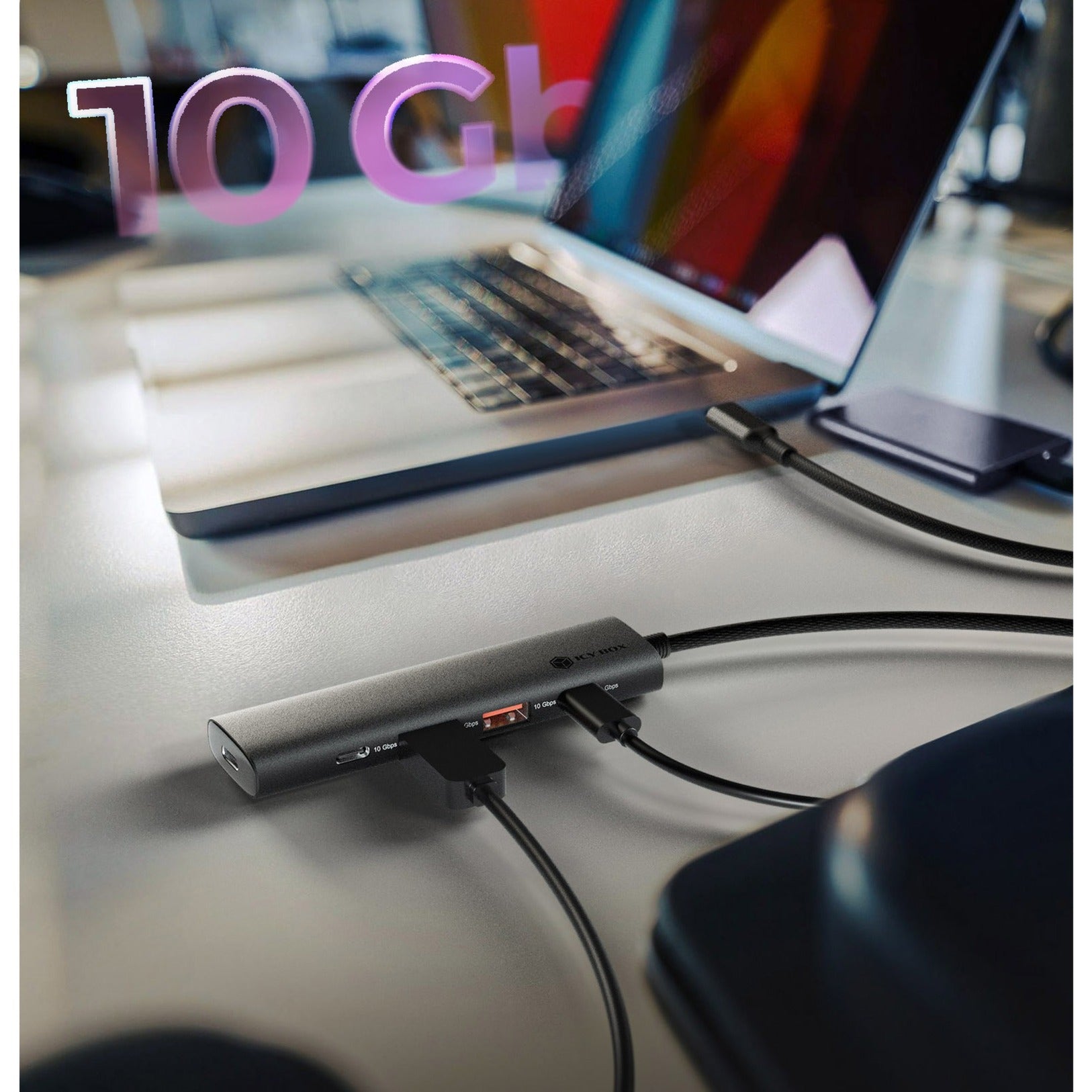 Icy box ib-hub1437-cpd usb-hub (zwart)