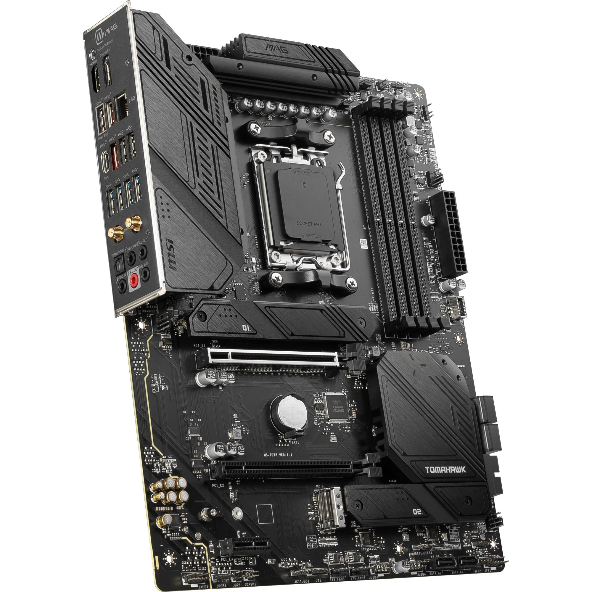 Msi mag b650 tomahawk wifi socket am5 moederbord (zwart, raid, 2.5 gb-lan, wi-fi 6e, bt, sound, atx)