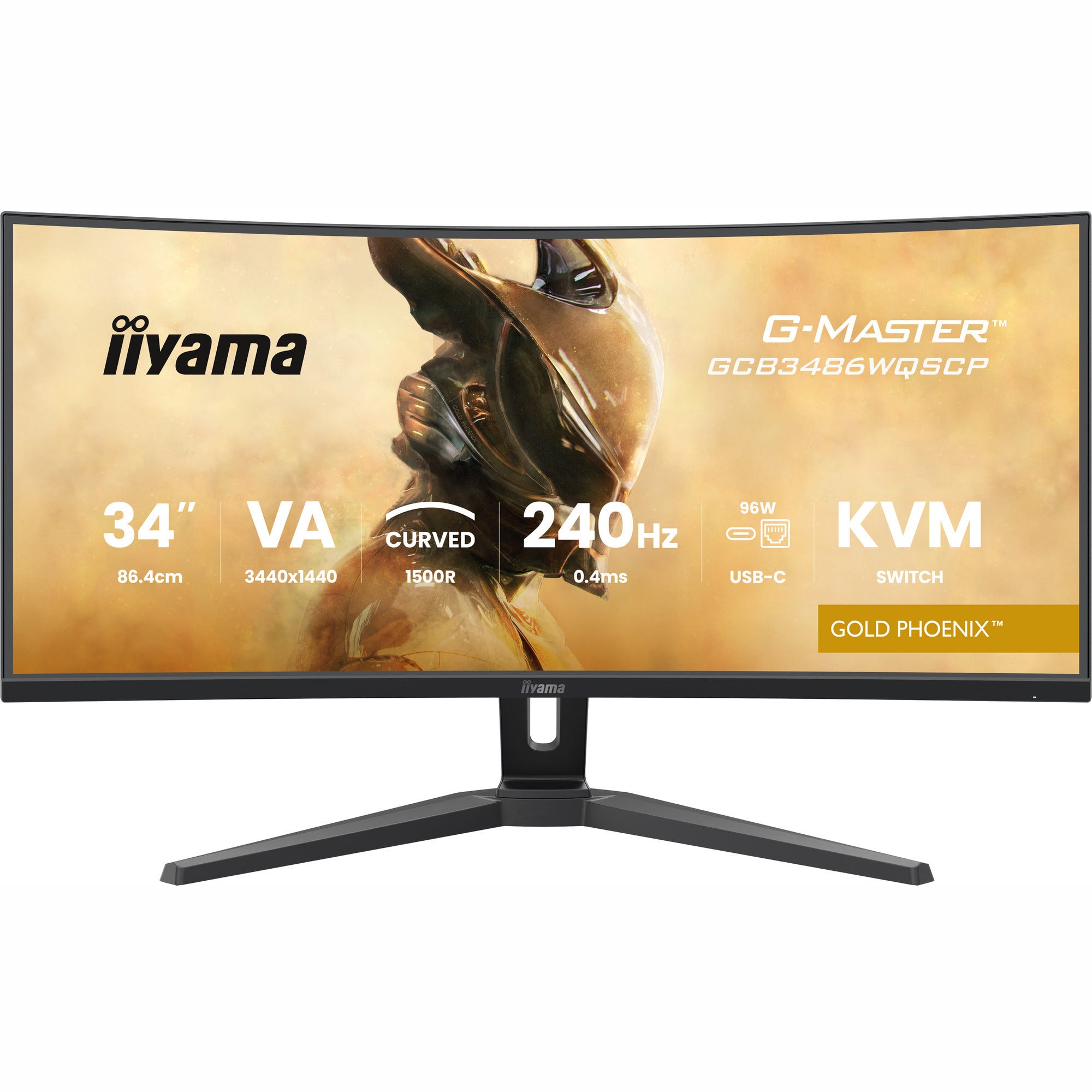 Iiyama g-master gold phoenix gcb3486wqscp-b1 34 curved ultrawide gaming monitor (zwart, 2x hdmi, displayport, 2x usb-a, 2x usb-c, rj-45, 240 hz)