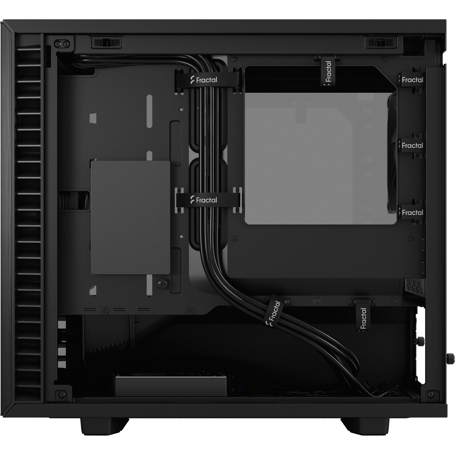 Fractal design define 7 nano black tg light tint midi tower behuizing (zwart | 4x usb-a | 1x usb-c | window)
