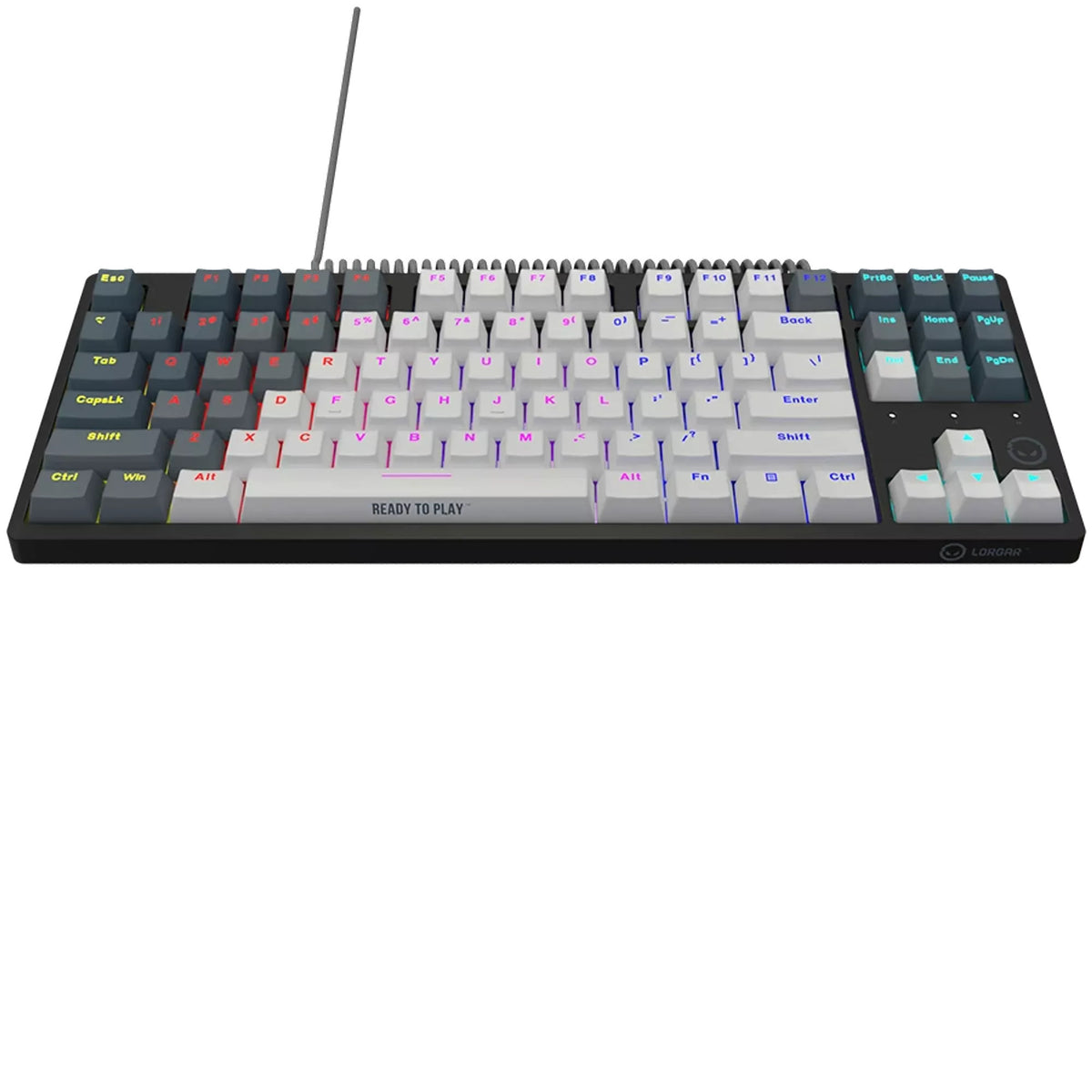 Lorgar azar 514tkl rgb mechanisch gaming toetsenbord (wit, us lay-out (qwerty), logar dream, 80% (tkl), rgb)