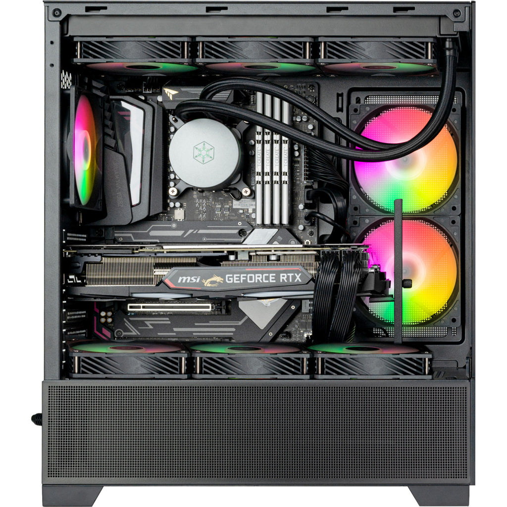 Silverstone lucid 05 mini tower behuizing (zwart | 2x usb-a | 1x usb-c | rgb | tempered glass)