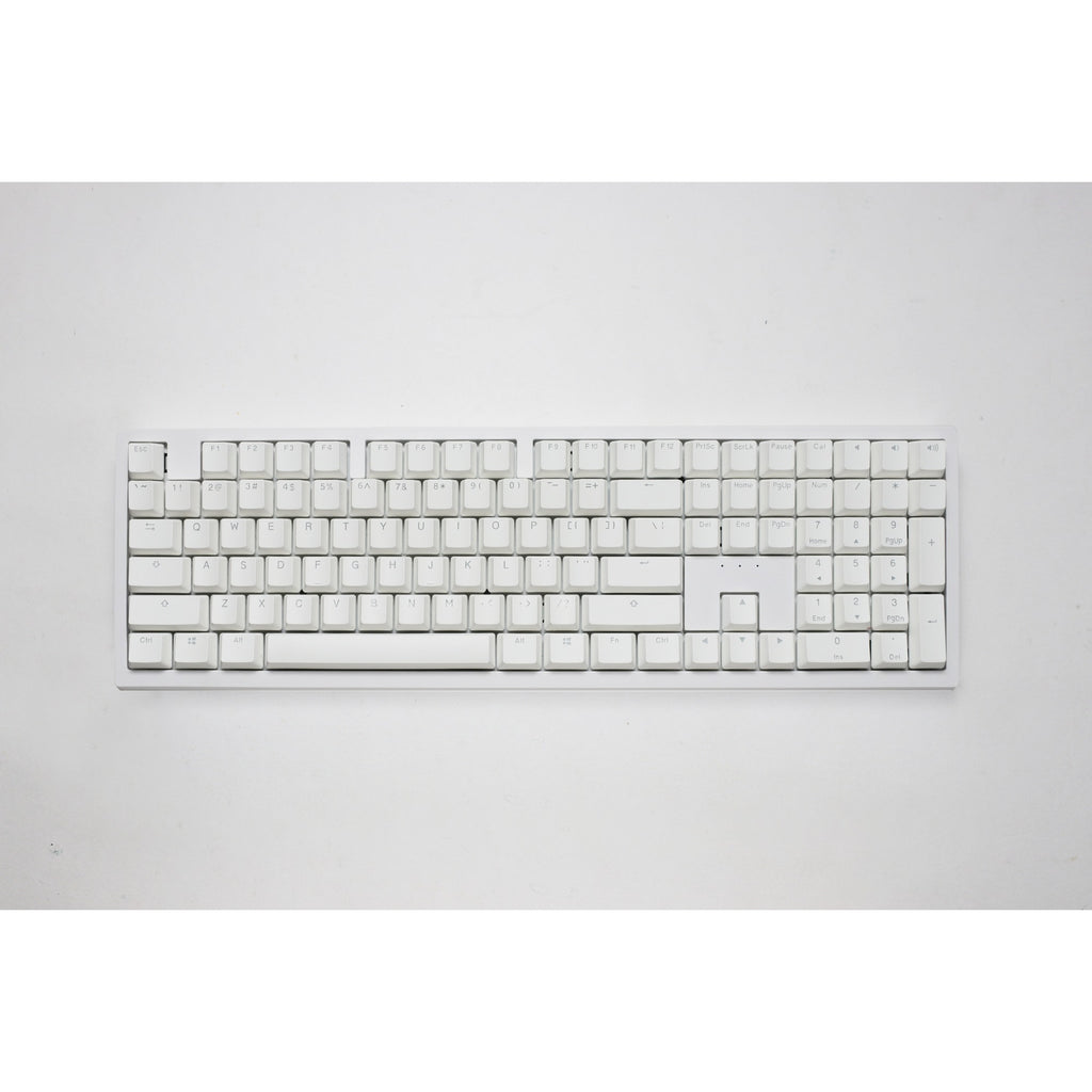 Ducky zero 6108 pure white, gaming toetsenbord (wit, us lay-out, cherry mx2a speed silver, rgb leds, double-shot pbt, hot swap, 2.4ghz | bluetooth | usb-c)