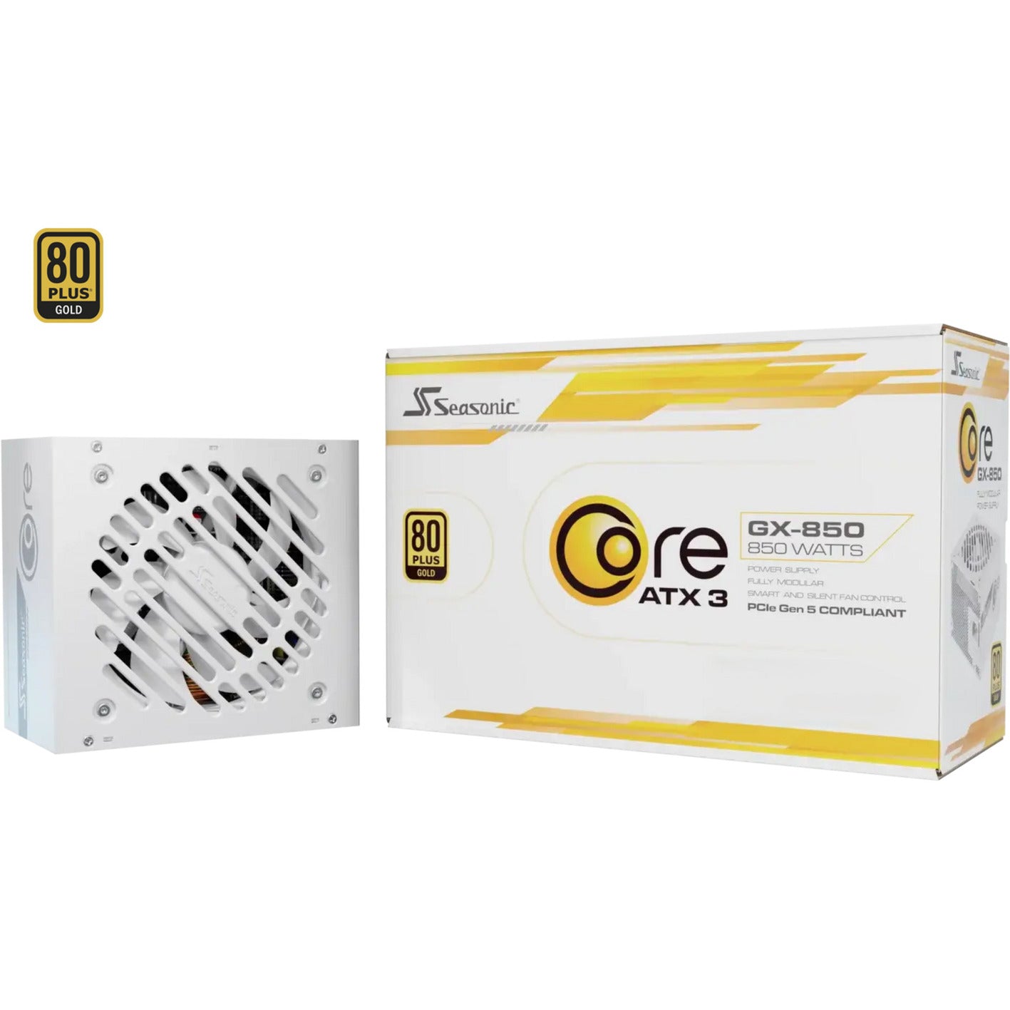 Seasonic core gx-850-v2-white modulaire 850 watt voeding (wit, 1x 12v-2x6, 2x pcie)