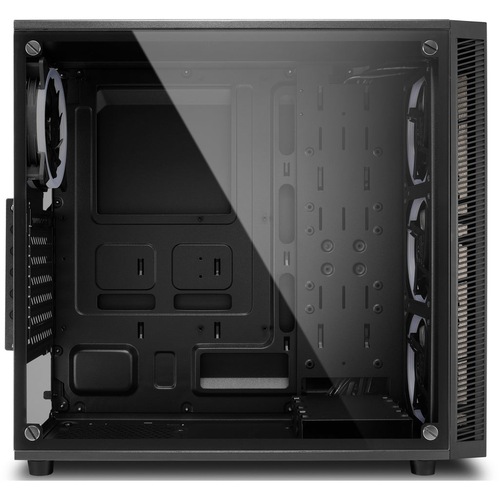 Sharkoon tg4m rgb midi tower behuizing (zwart | 2x usb-a | rgb | tempered glass)