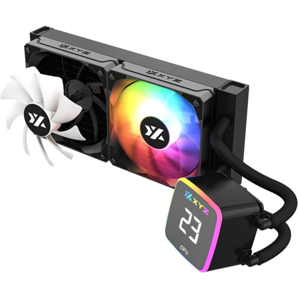 Xyz pc gear aquapulse aio 240 waterkoeling (zwart, argb, pwm)