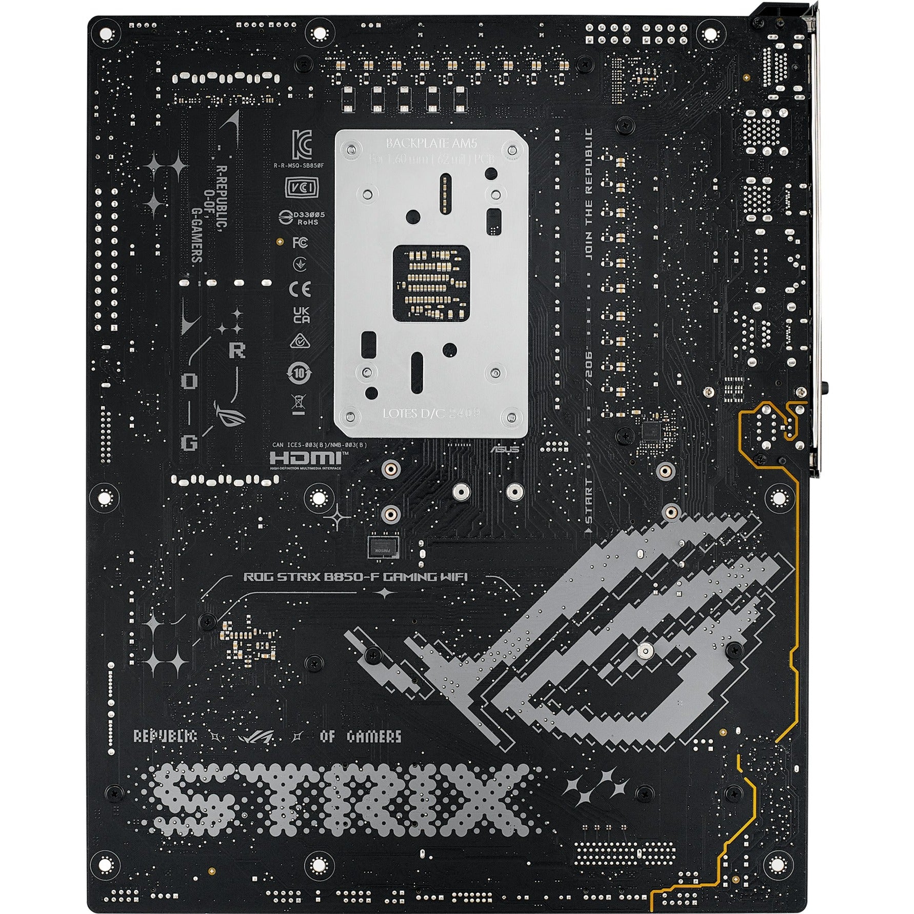 Asus rog strix b850-f gaming wifi socket am5 moederbord (2,5gb-lan, wi-fi 7, bt, sound, atx)
