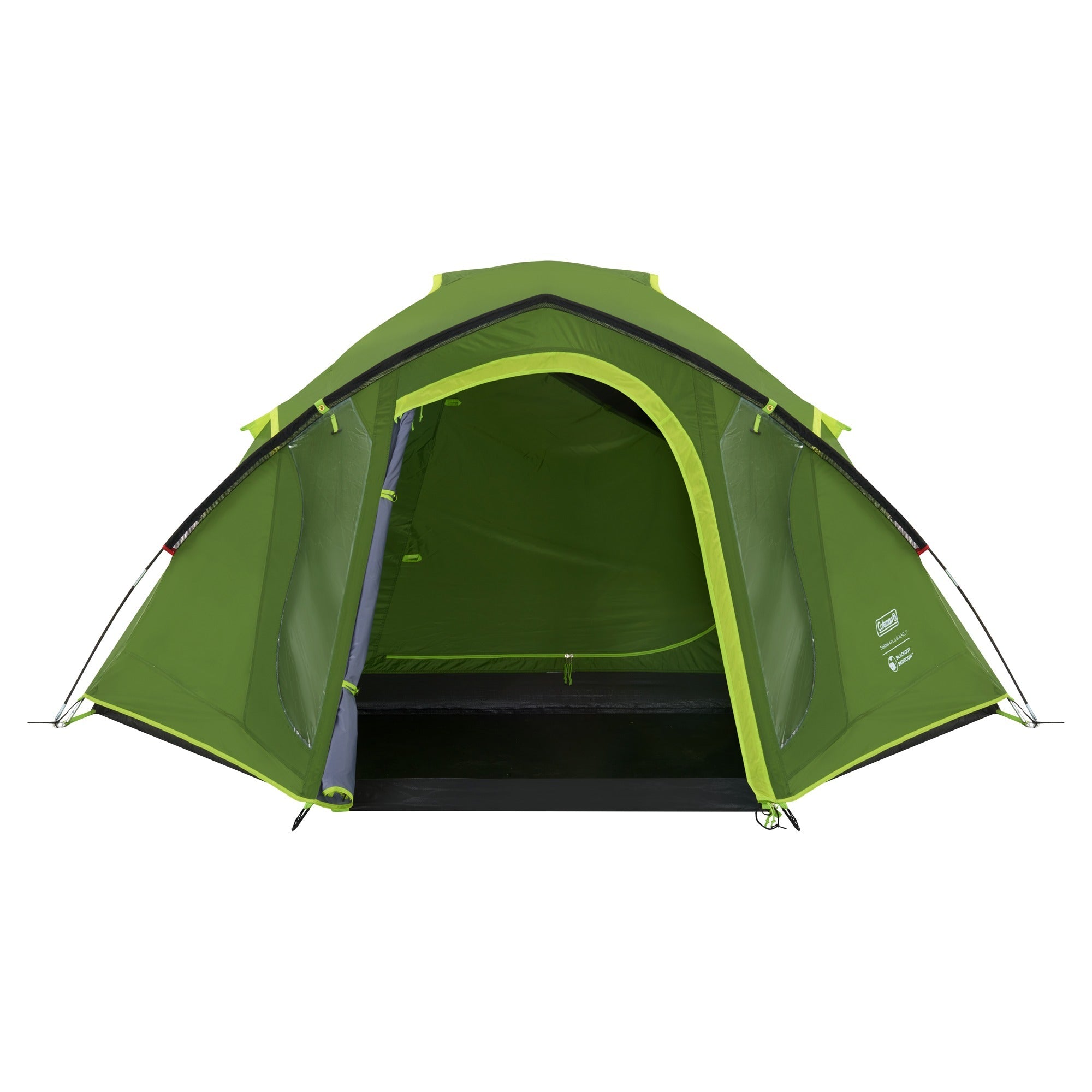Coleman darwin 4 plus koepeltent (donkergroen lichtgroen, met voorbouw, model 2025)