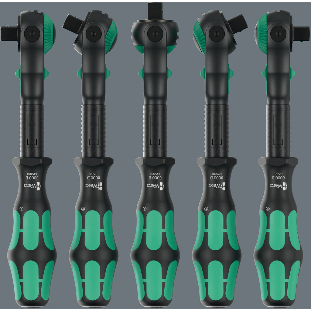 Wera 8000 b black edition zyklop speed ratel met 3 8 aandrijving (zwart groen)