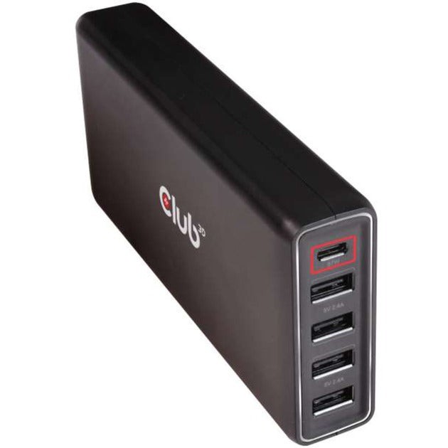 Club 3d 111w power delivery oplader (zwart, 1x usb-c, 4x usb-a)