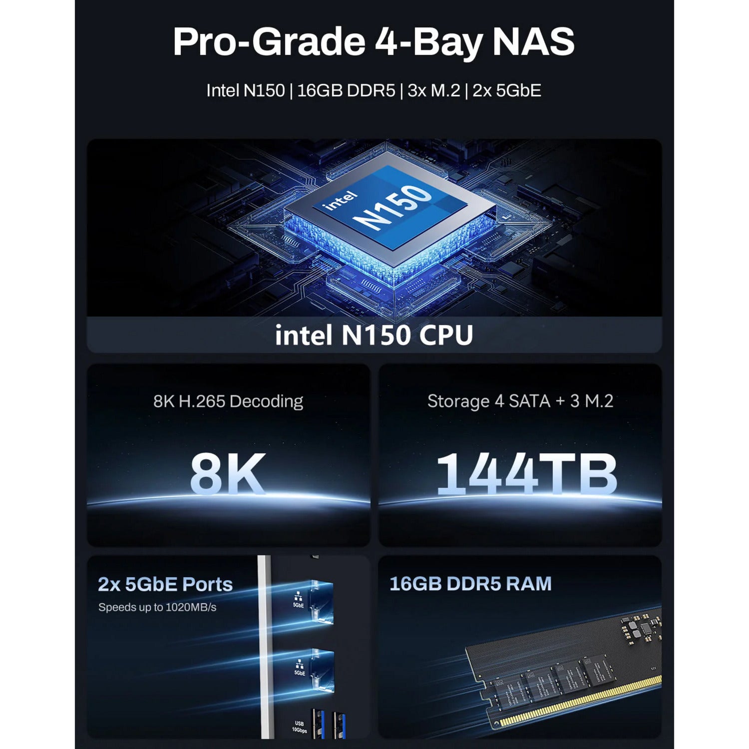 Terramaster f4-425 plus nas (wit, 2x 5gbe, hdmi, usb)