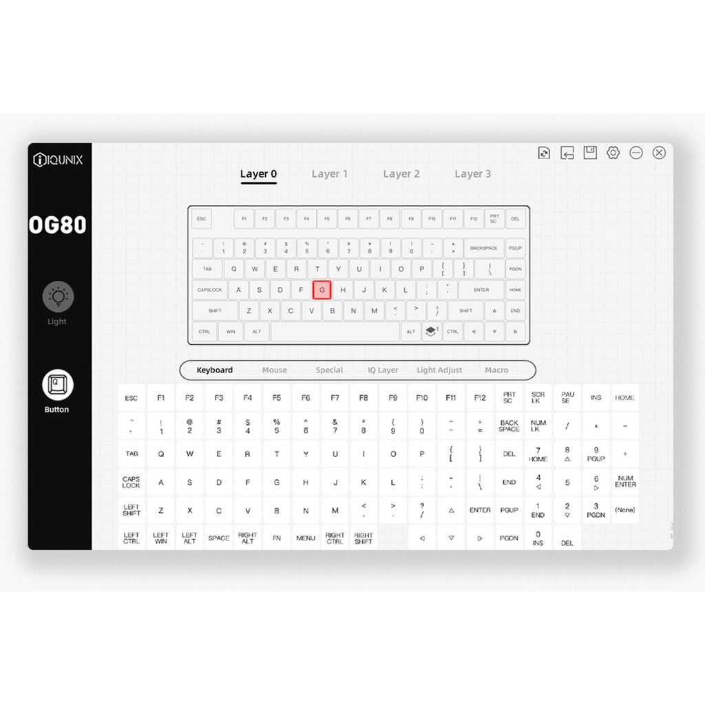 Iqunix og80 lavandin wireless mechanical keyboard (lavendel, us lay-out (qwerty), cherry mx red, 80% (tkl), hot-swappable, pbt, 2.4ghz | bluetooth 5.1 | usb-c)